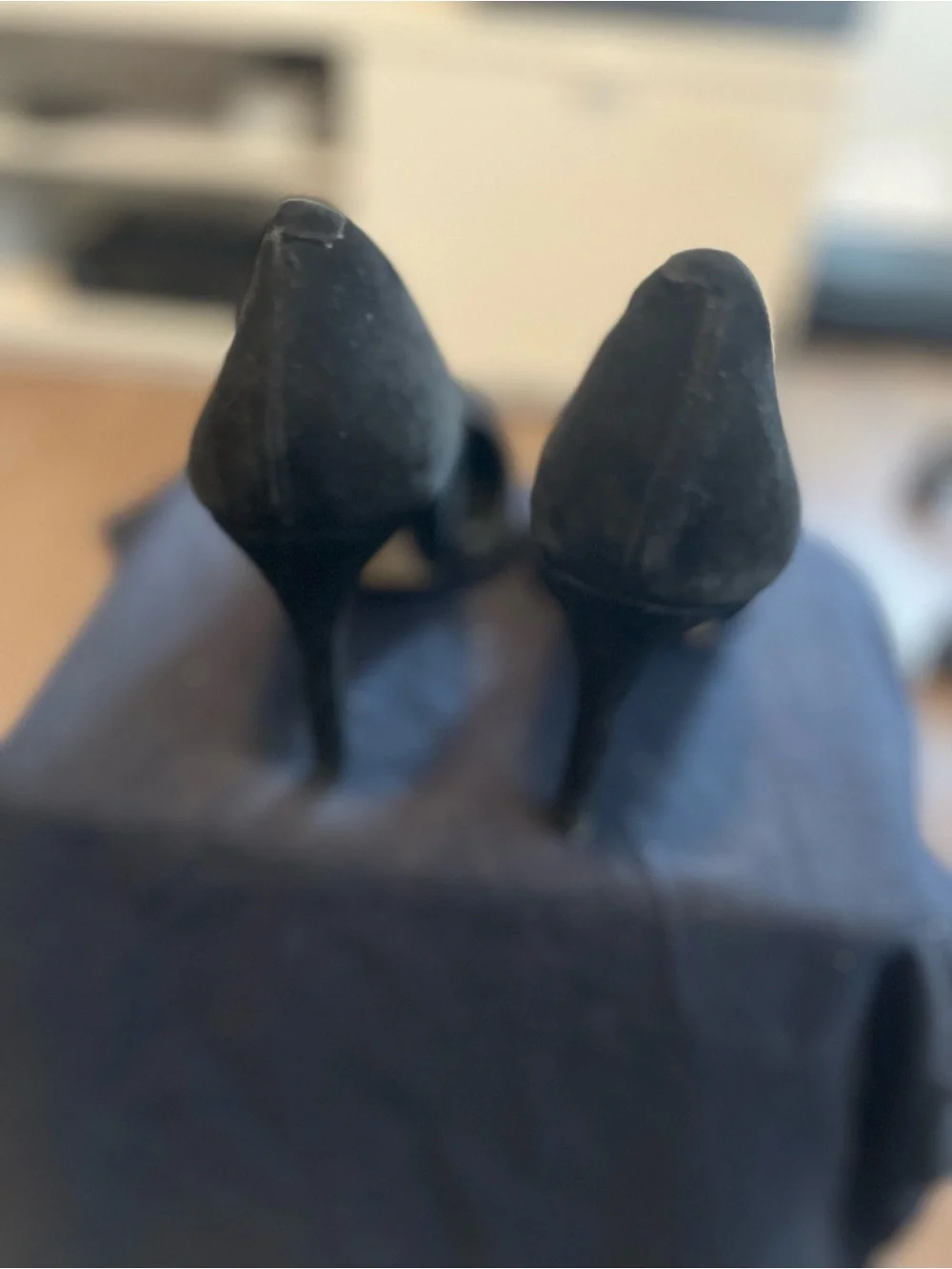 Banana Republic Black Pointed-Toe Suede Heels